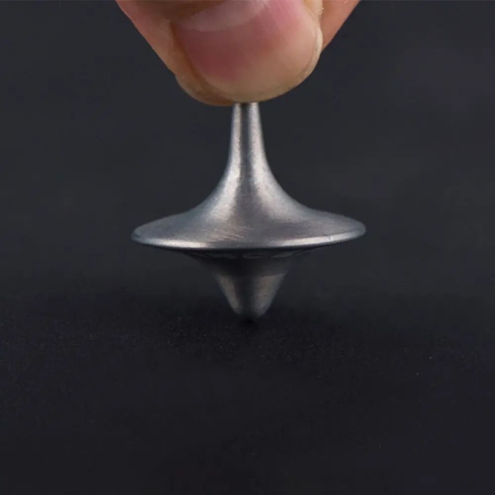 Precision Metal Spinning Top Silver Gyro Toy For Focus And Desk Display 2