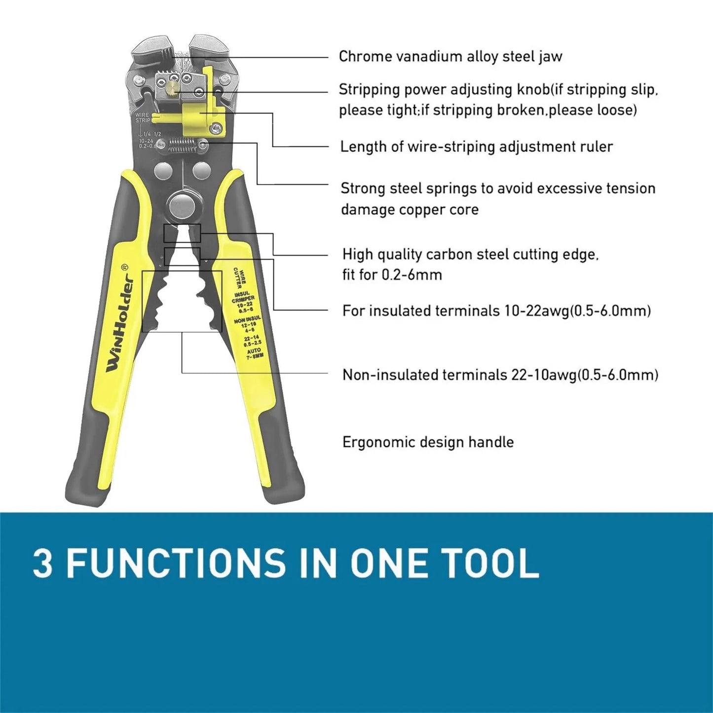 Professional Automatic Wire Stripper Cutter And Crimper Tool For Electricians And DIY Use 5