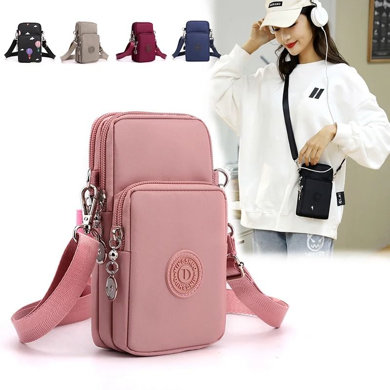 Womens Nylon Crossbody Phone Bag with Strap and Coin Purse for Travel and Everyday Carry