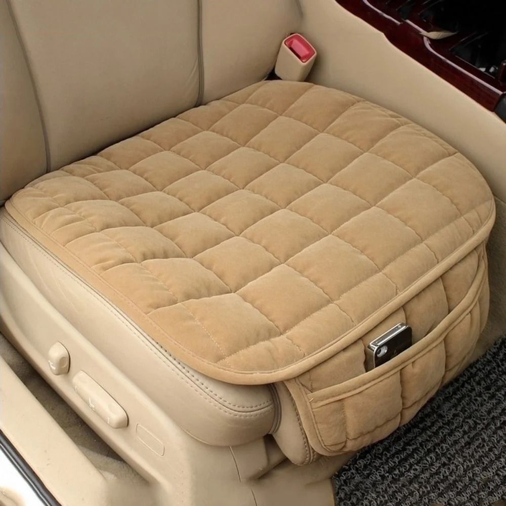 Universal Winter Warm Car Seat Cushion with Anti Slip Bottom for Front Seat Protection and Cold Weather Comfort