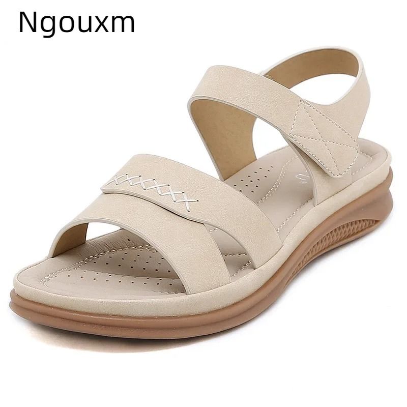 Womens Summer Flat Heel Sandals with Adjustable Strap and Lightweight Design for Casual Everyday Wear