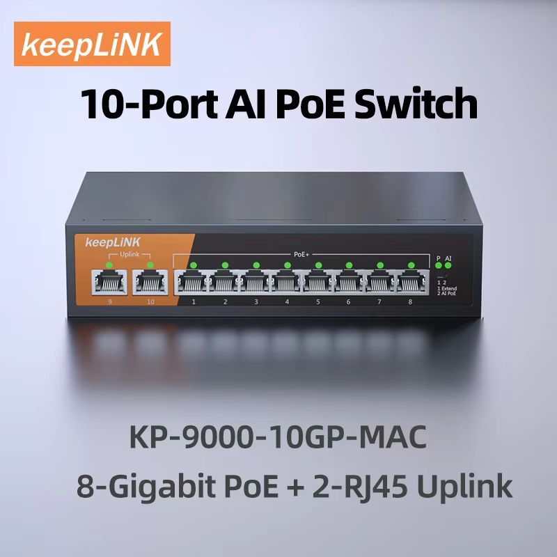 KeepLiNK 10-Port Gigabit PoE Network Switch – Fast, Reliable, and Plug & Play