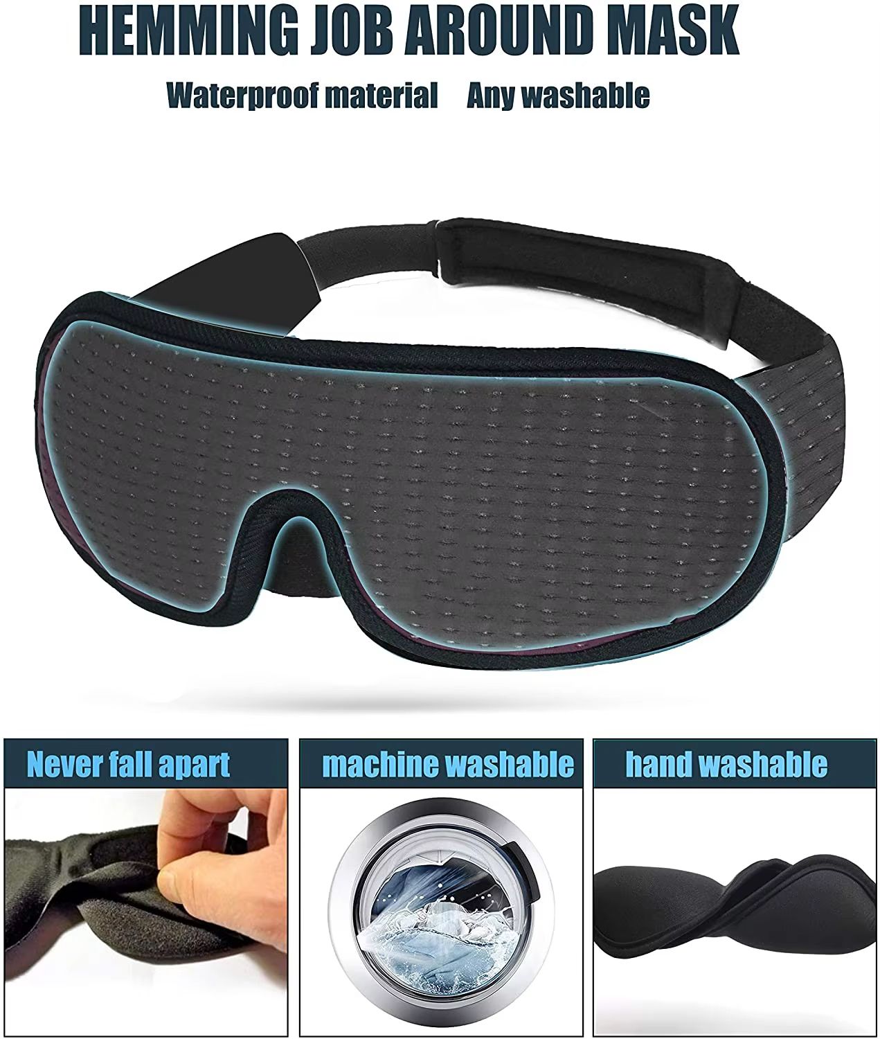 3D Light Block Sleep Mask Ultra Soft Memory Foam Eye Shade 3