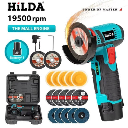 HILDA 12V Mini Rechargeable Angle Grinder Cordless Precision Power Tool