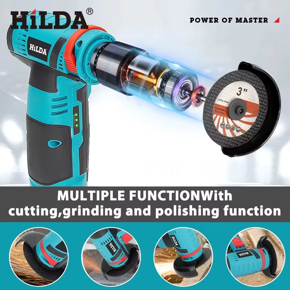 HILDA 12V Mini Rechargeable Angle Grinder Cordless Precision Power Tool 5