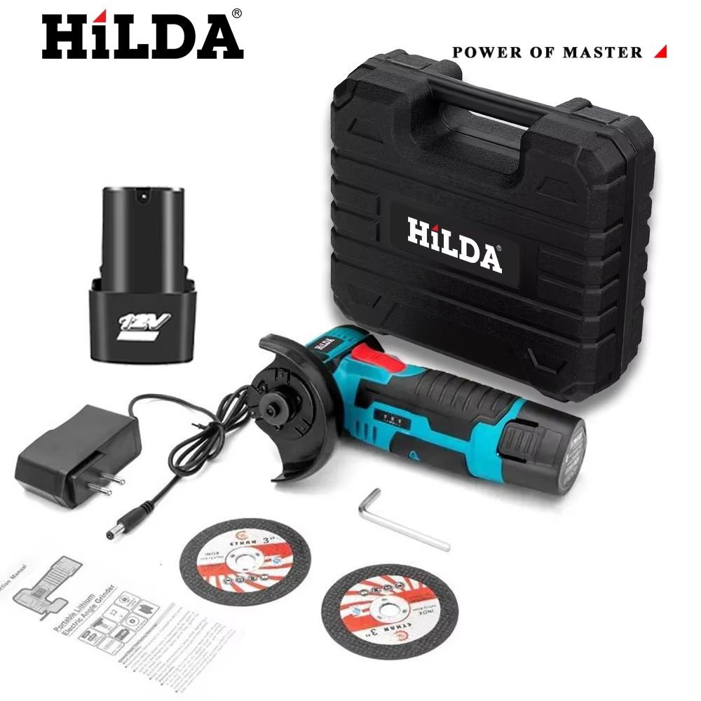 HILDA 12V Mini Rechargeable Angle Grinder Cordless Precision Power Tool 8