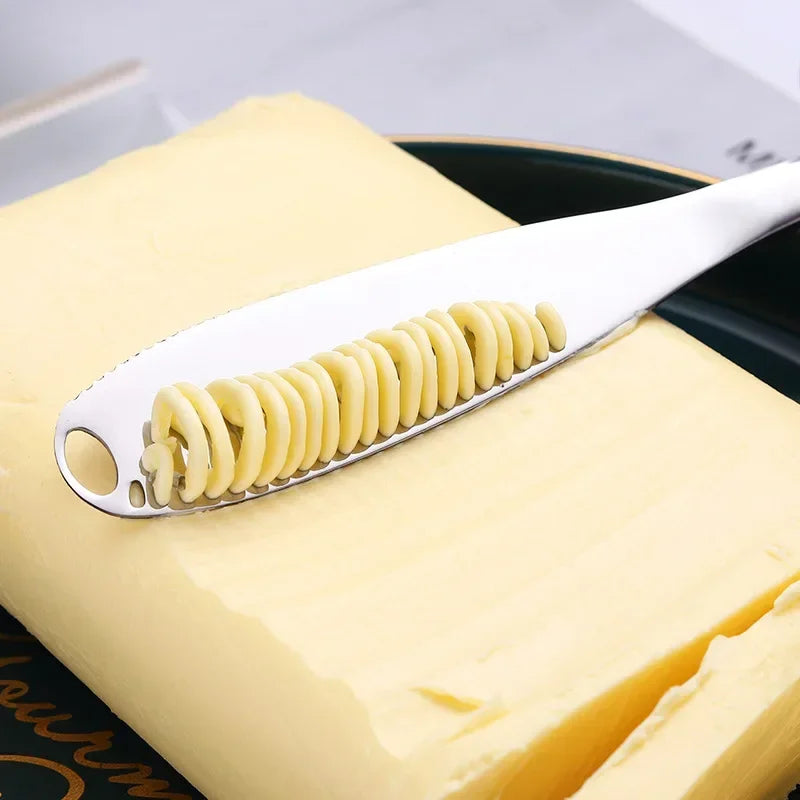 Stainless Steel 3 in 1 Butter Knife, Cheese Jam Spreaders, Cream Scraper Bread Cutter Spreader Tool