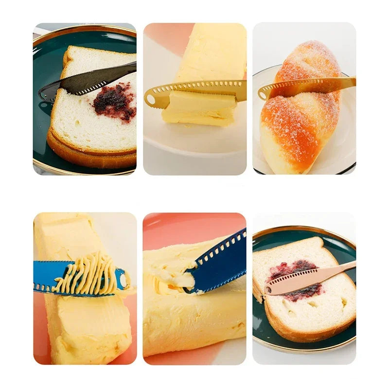 Stainless Steel 3 in 1 Butter Knife, Cheese Jam Spreaders, Cream Scraper Bread Cutter Spreader Tool
