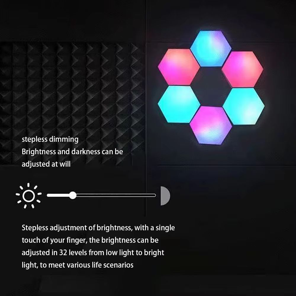 RGB Quantum Hexagon Wall Lamp Touch Sensor DIY LED Colorful Night Light 2