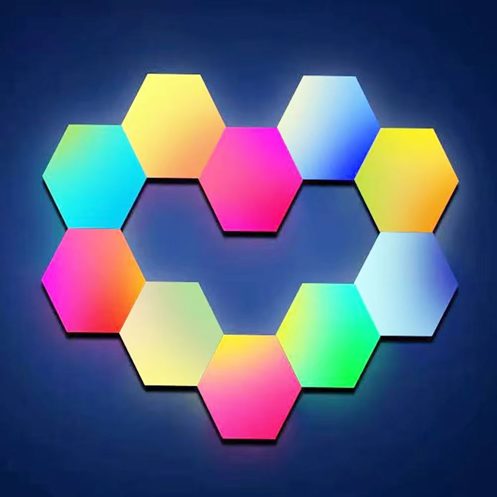RGB Quantum Hexagon Wall Lamp Touch Sensor DIY LED Colorful Night Light 3