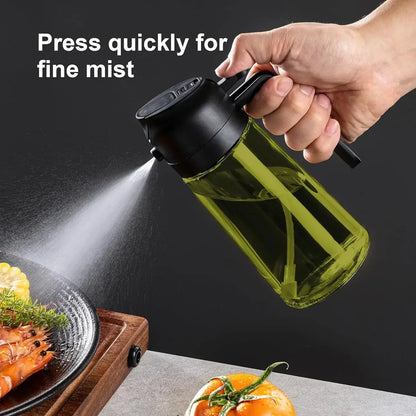 Olive Oil Dispenser Dark Glass Oil Sprayer, Black Lightproof Oil Spray Bottle for Cooking, Salads, Air Fryer