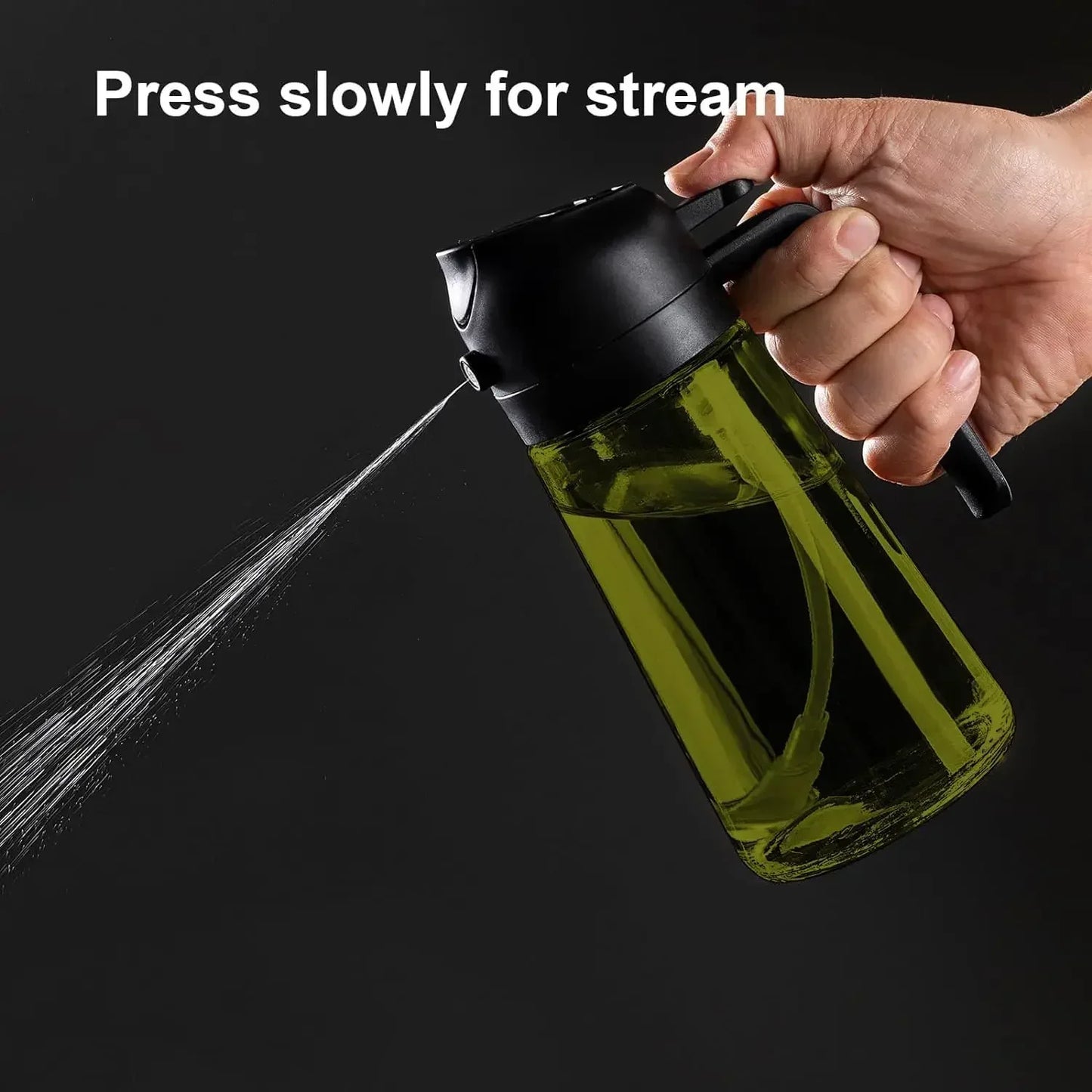 Olive Oil Dispenser Dark Glass Oil Sprayer Black Lightproof Oil Spray Bottle For Cooking Salads Air 1
