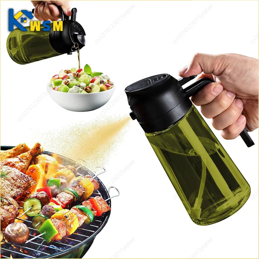 Olive Oil Dispenser Dark Glass Oil Sprayer Black Lightproof Oil Spray Bottle For Cooking Salads Air 2
