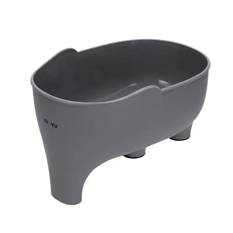 Plastic Drainage Bowl for Kitchen, Multi Functional Filter Basket, Cute Elephant Shaped Strainer Organizer