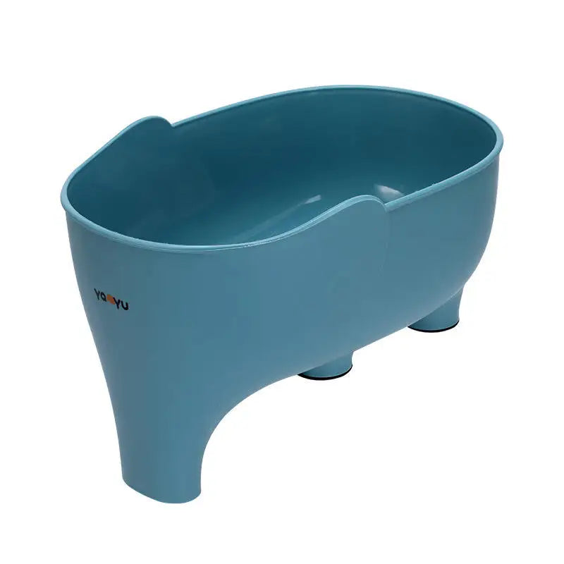 Plastic Drainage Bowl for Kitchen, Multi Functional Filter Basket, Cute Elephant Shaped Strainer Organizer