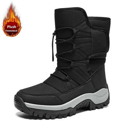 Mens Waterproof Plush Lined Winter Boots Breathable Non Slip Snow Boots 6