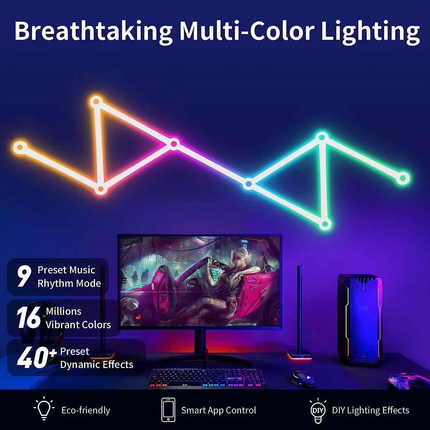 Smart RGB Splicing Atmosphere Wall Light DIY Pack 3