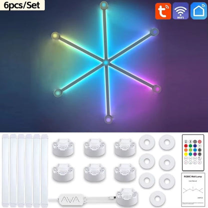 Smart RGB Splicing Atmosphere Wall Light DIY Pack 6