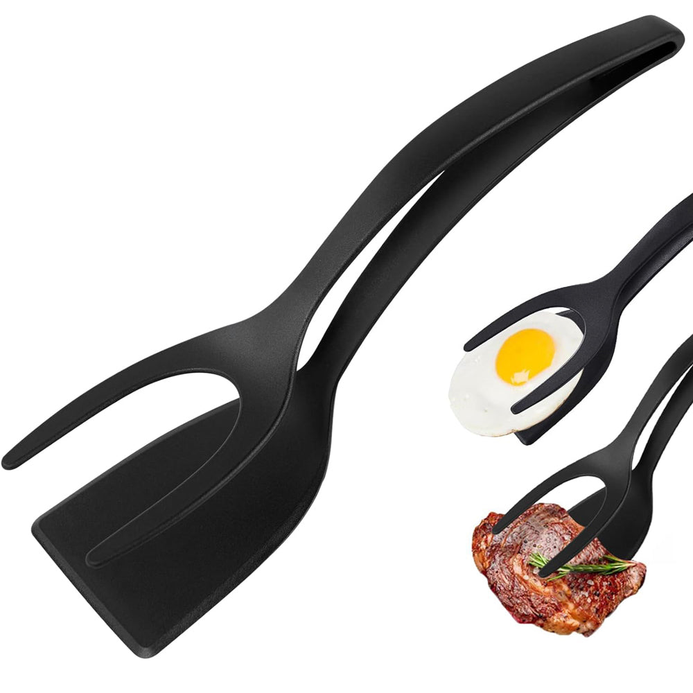 Non Stick Grip Flip Spatula Clamp Egg Pancake Tool, Fish Omelette French Toast Cooking Turner for Home Kitchen