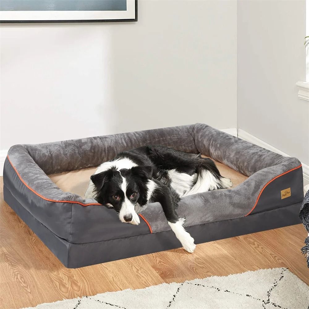 Jumbo Orthopedic Memory Foam Dog Bed With Waterproof Removable Cover 2