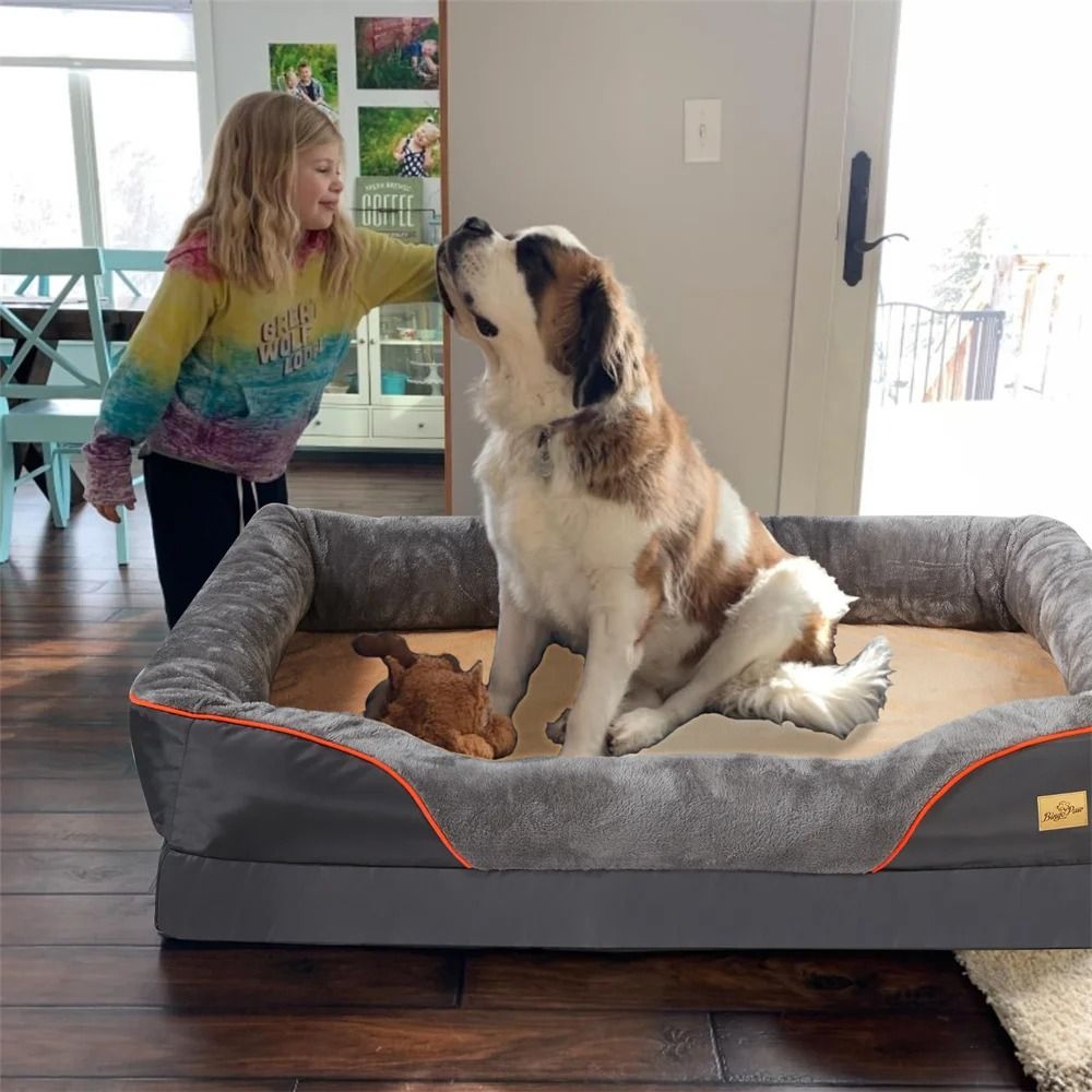 Jumbo Orthopedic Memory Foam Dog Bed With Waterproof Removable Cover 4