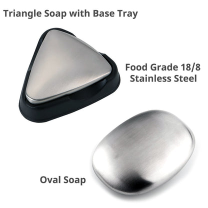 Portable Magic Soap Bar, 304 Stainless Steel Odor Remover, Kitchen Deodorizer, Smell Eliminating Hand Cleaner