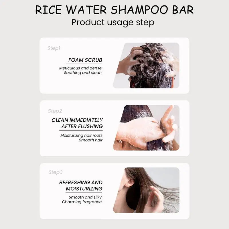 Organic Rice Shampoo Soap Bar Oil Free Conditioning Rice Water Protein Nourishing Hair Growth Antil 4