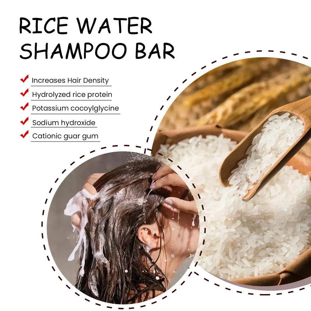 Organic Rice Shampoo Soap Bar Oil Free Conditioning Rice Water Protein Nourishing Hair Growth Antil 5