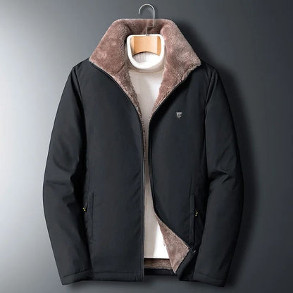 Windproof Thick Fleece Lined Jacket For Men Warm Winter Outdoor Coat 6