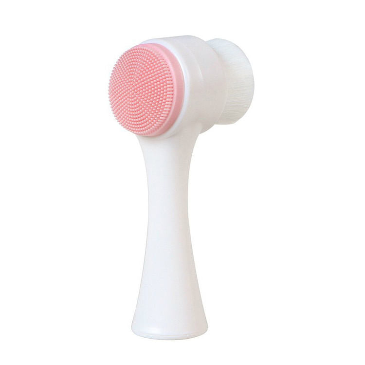 3D Double Silicone Facial Cleansing Brush Manual Massage Facial Brush Soft Bristles Exfoliator Doub