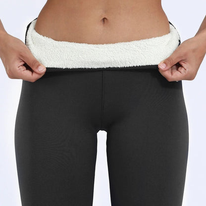 High Waist Velvet Plush Fleece Lined Leggings For Women Winter Warm Stretch Pants 6