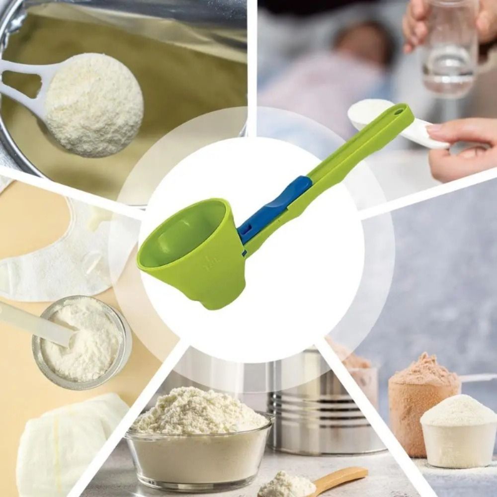 2 in 1 Sliding Design Measuring Spoon, Kitchen Accessories Filling Coffee Scoop, Reusable Funnel Protein Powder Scoop