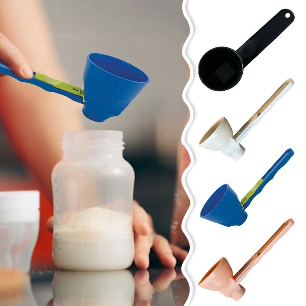 2 in 1 Sliding Design Measuring Spoon, Kitchen Accessories Filling Coffee Scoop, Reusable Funnel Protein Powder Scoop