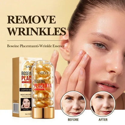 Placenta Capsules Serum Spot Acne Remover Whitening Face Serum Anti Wrinkle Firming Brighten Skin C 1