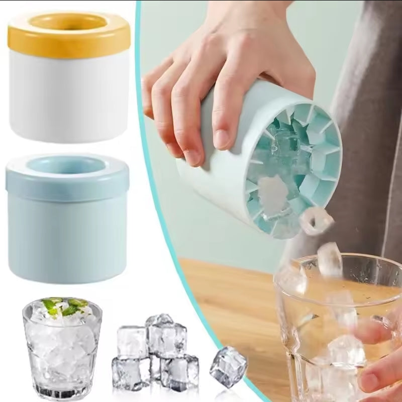 Premium Silicone Ice Cube Mold for Refrigerator, Round Ice Bucket Shape, DIY Summer Ice Maker for Home Use
