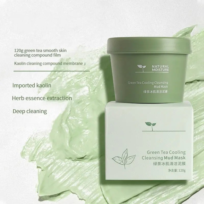 Green Tea Ice Mud Mask Cleansing Moisturizing Oil Control Blackhead Removal Facial Mud Mask Applica 1