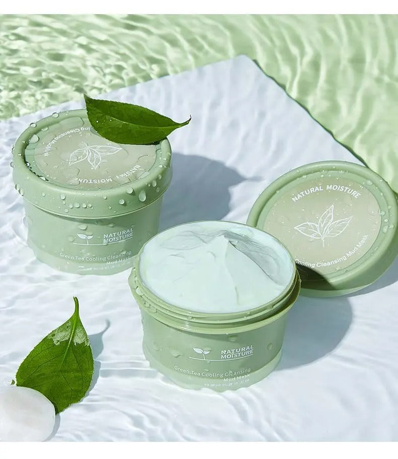 Green Tea Ice Mud Mask Cleansing Moisturizing Oil Control Blackhead Removal Facial Mud Mask Applica 3