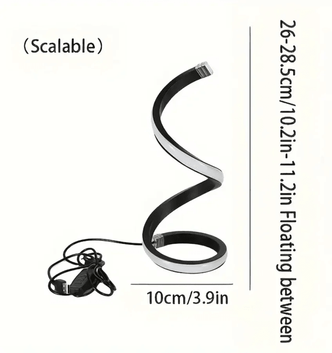 Sleek Spiral LED Table Lamp Touch Dimmable Bedside Light 3