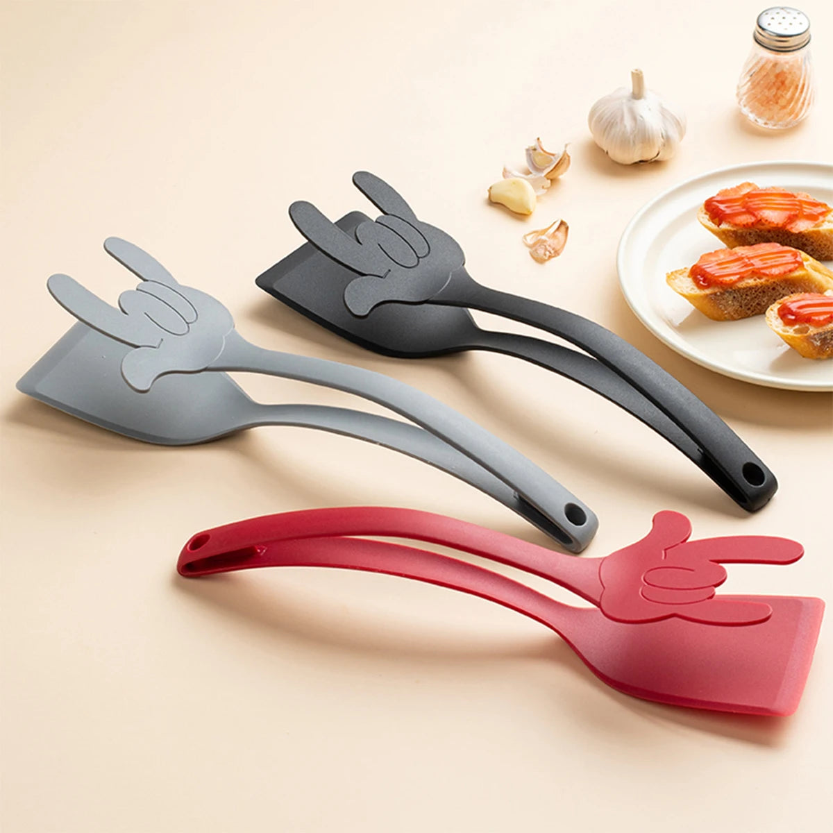 Silicone Grip Shovel Clip Flip Tongs Spatula Clamp For Egg Steak Pancake Fried Turners Cooking Tool 3