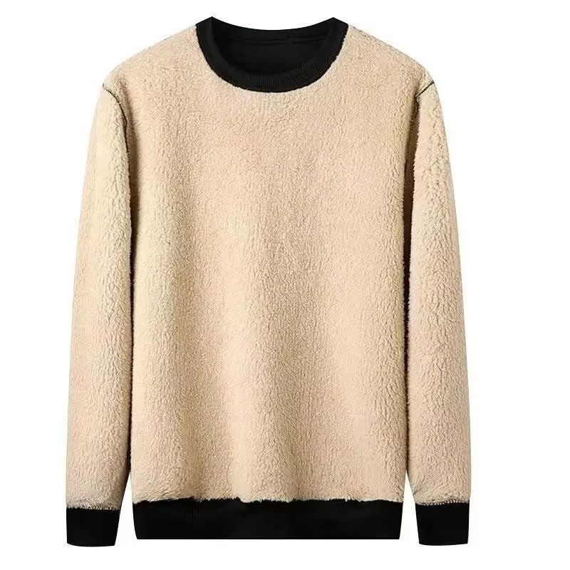 Men Thermal Fleece Pullover Thick Warm Crewneck Sweatshirt For Winter 2