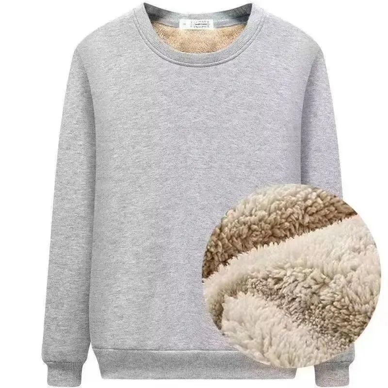 Men Thermal Fleece Pullover Thick Warm Crewneck Sweatshirt For Winter 4