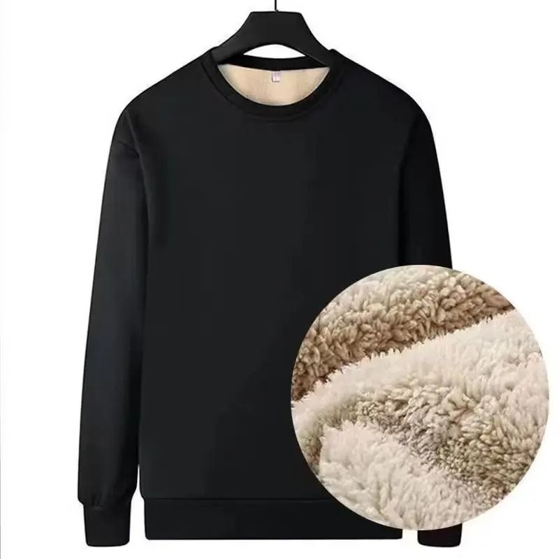 Men Thermal Fleece Pullover Thick Warm Crewneck Sweatshirt For Winter 7
