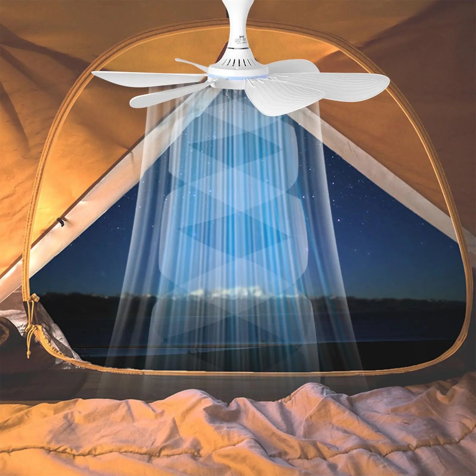 Silent 6Leaf USB Ceiling Fan With Remote Control And Light Options 4