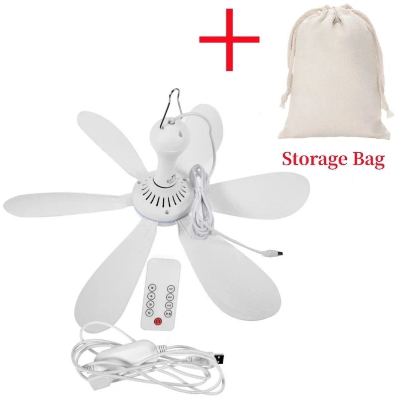 Silent 6Leaf USB Ceiling Fan With Remote Control And Light Options 12