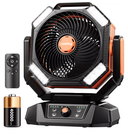 20000mAh Portable Camping Fan With LED Lantern 8 Speed Outdoor Battery Fan 6