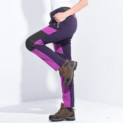 Waterproof Fleece Lined Soft Shell Pants For Women Winter Trekking Hiking Camping 1