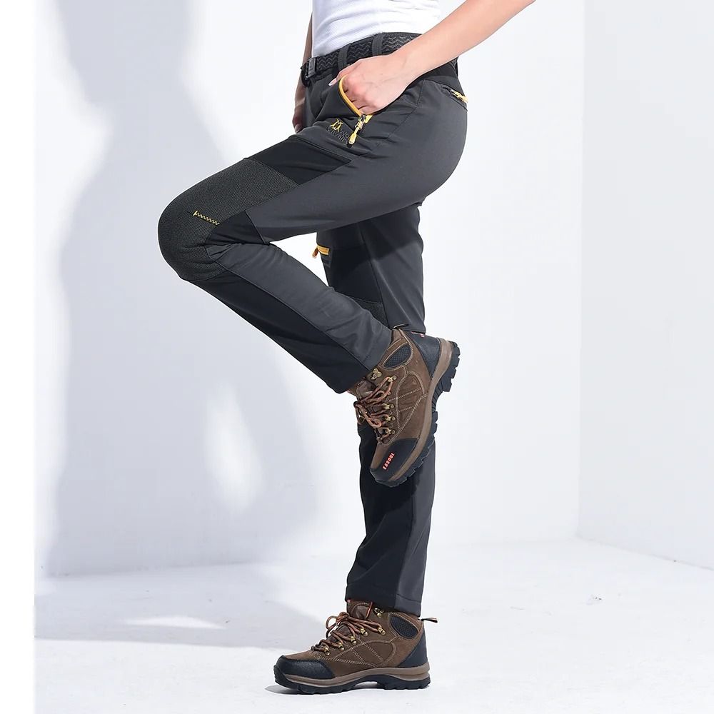 Waterproof Fleece Lined Soft Shell Pants For Women Winter Trekking Hiking Camping 4