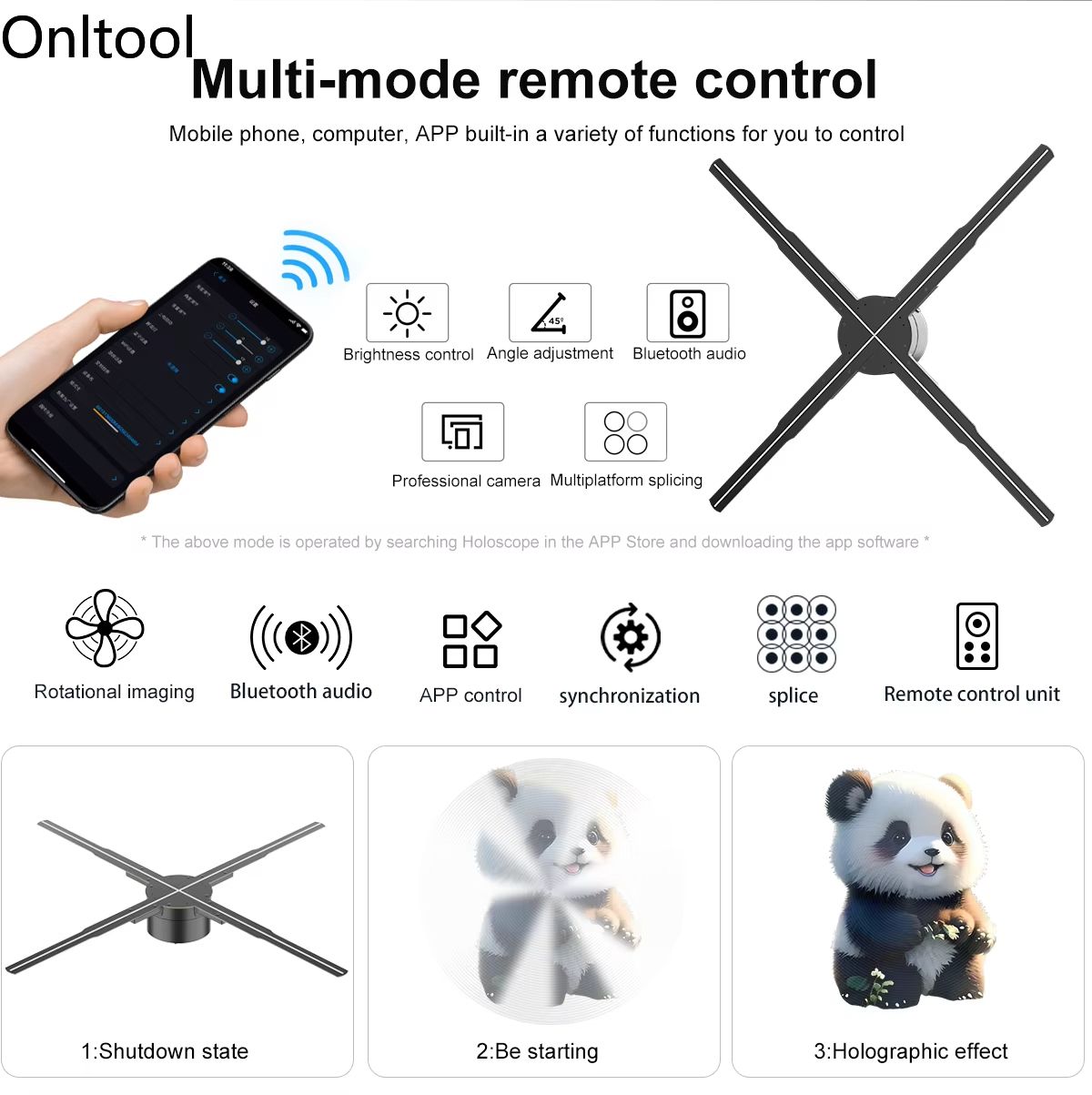 3D Hologram Projector Fan WiFi Logo Display Lamp 1