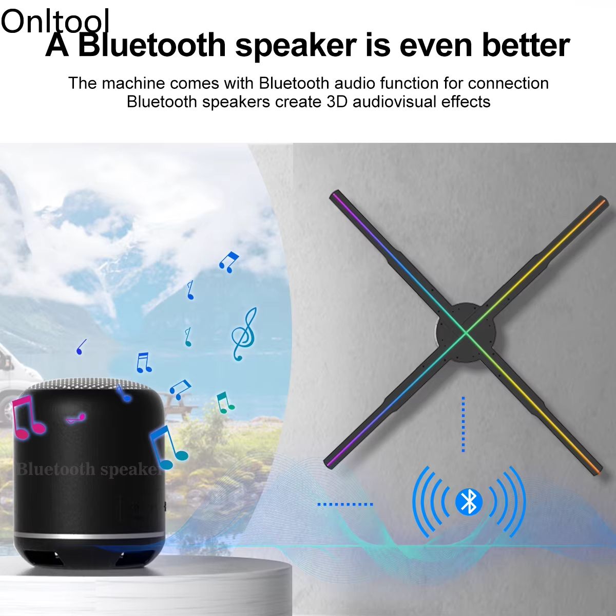 3D Hologram Projector Fan WiFi Logo Display Lamp 2