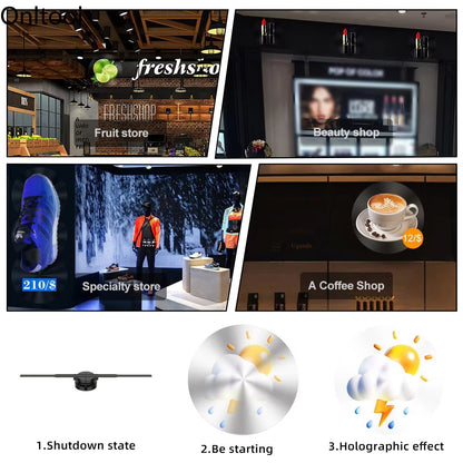 3D Hologram Projector Fan WiFi Logo Display Lamp 5